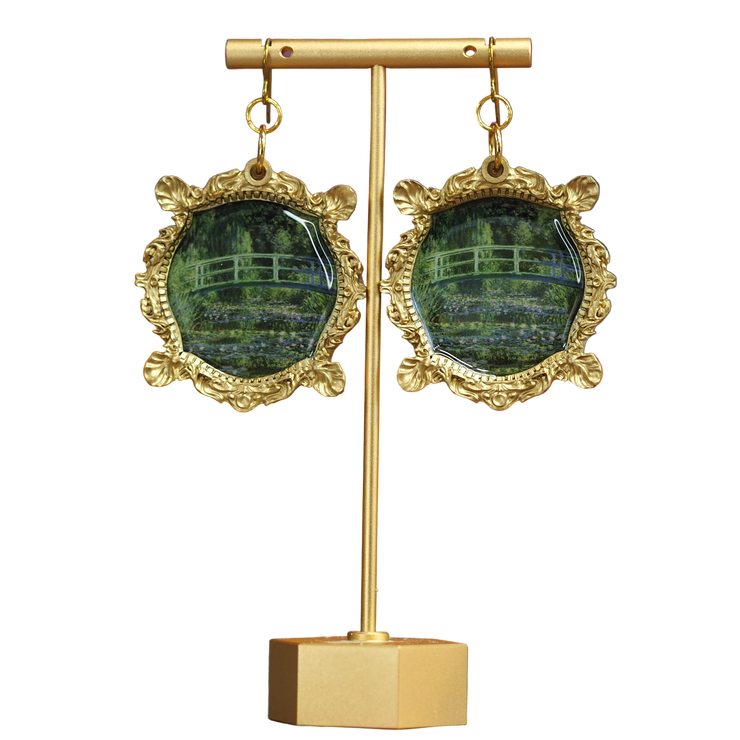 "The Japanese Footbridge"  Monet Earrings