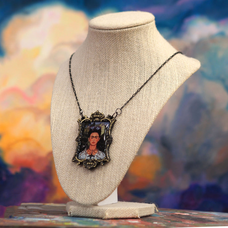 "Self-Portrait with Thorn Necklace and Hummingbird" Kahlo Statement Necklace