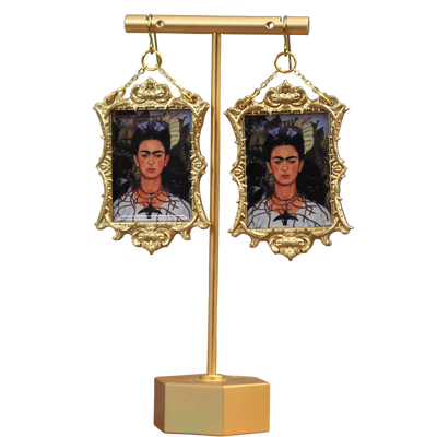 "Self-Portrait with Thorn Necklace and Hummingbird"  Frida Kahlo Earrings