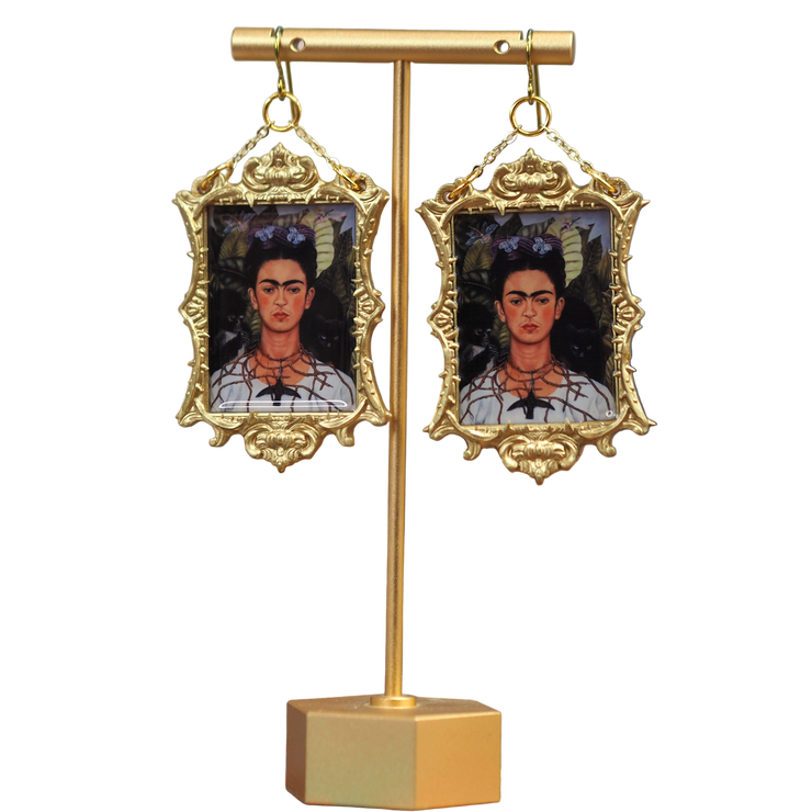 "Self-Portrait with Thorn Necklace and Hummingbird"  Frida Kahlo Earrings