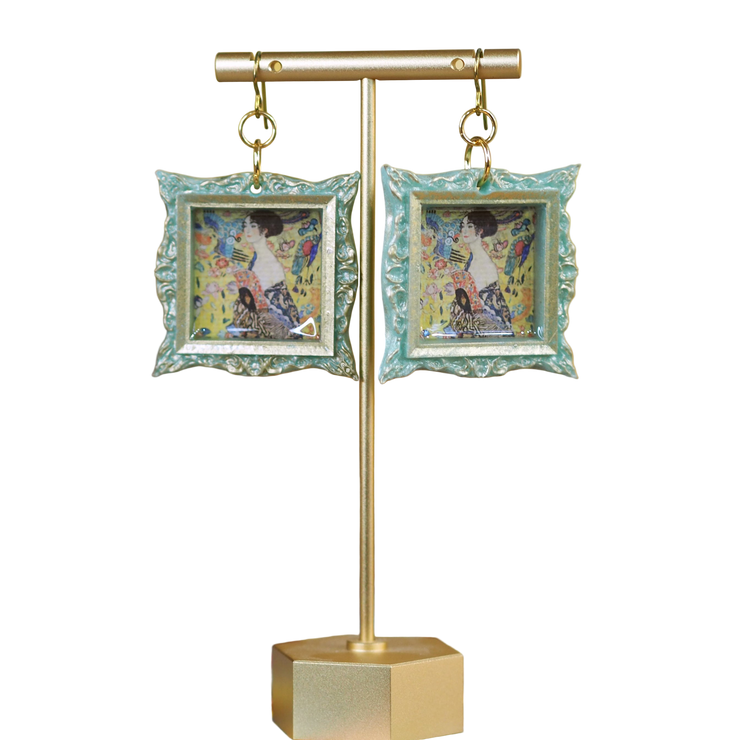 "Lady with Fan" Klimt Earrings