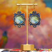 "Waterlilies" in medusa frame Monet Earrings