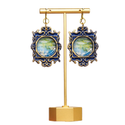 "Waterlilies" in medusa frame Monet Earrings