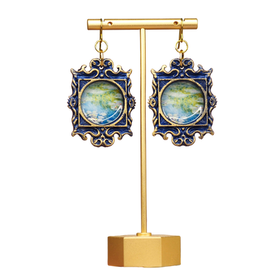 "Waterlilies" in medusa frame Monet Earrings