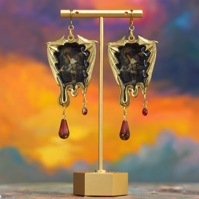 "Saturn Devouring his Son" Goya Earrings with Czech Beads