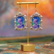 "COLORFUL Smoking Skull" Van Gogh Lemoine Collab Earrings