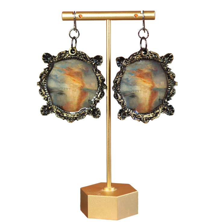 "The Burning of the Houses of Parliament" JMW Turner Earrings