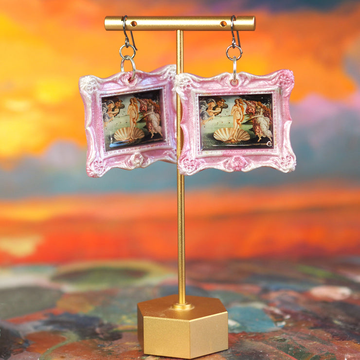 "Birth of Venus" Botticelli Earrings daisy frame