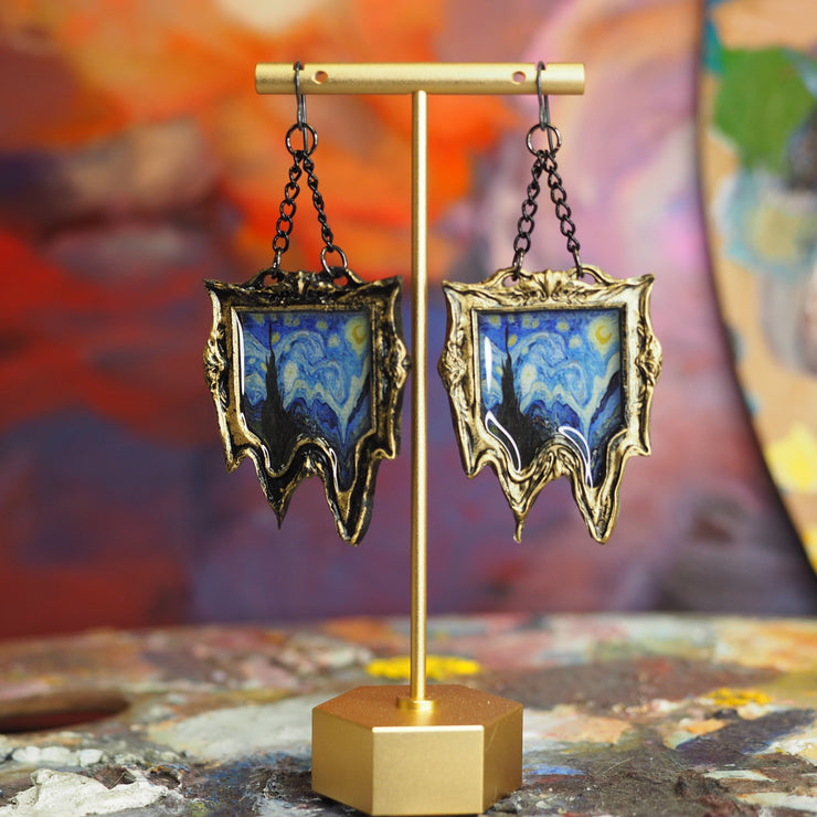 PREORDER GOOEY "Starry Night" Van Gogh  Earrings (Please allow up to 2 months wait)