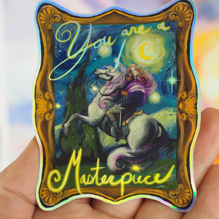 "You Are A Masterpiece" Holographic Sticker