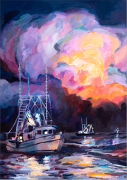 "Midnight Shrimpers" 5x7 canvas print